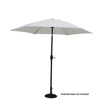 9 фута алуминиев чадър за вътрешен двор с 8 бомбетата от фибростъкло, цвят бял