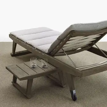 Модерен дизайн шезлонг на плажа сгъваем дървен плажен стол за седене в градината, градинска мебели за тераса