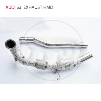 На изпускателния колектор от неръждаема стомана HMD за Audi S3 аксесоари за Автомобили без колектор каталитичен конвертор с висока степен на навлизане на катализатор канализация тръба