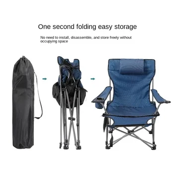 Сгъваем шезлонг Походный стол с мрежа за крака с подстаканником и чанта за съхранение на Грей Сгъваем портативен подвижна къмпинг